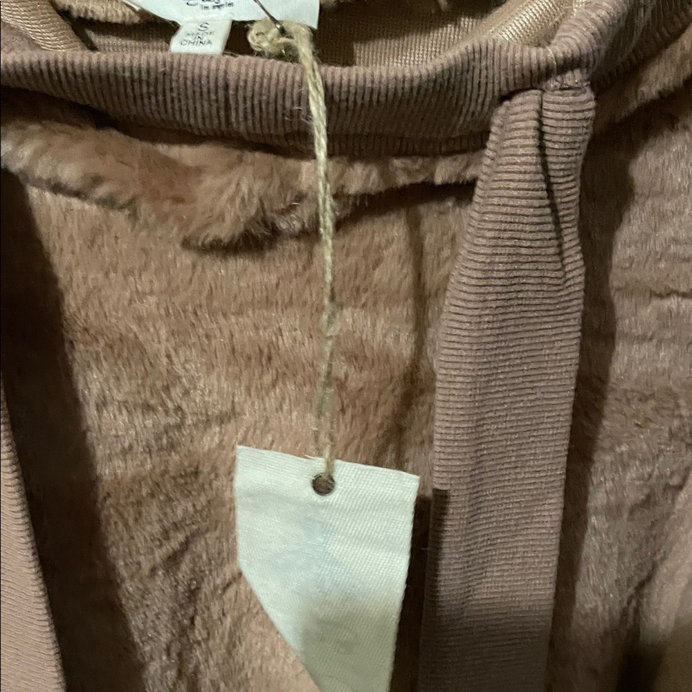 Easel Tan Fuzzy Hoodie Sweatshirt - Picture 3 of 13